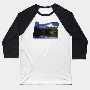 Oregon State Outline (Mount Hood) Baseball T-Shirt